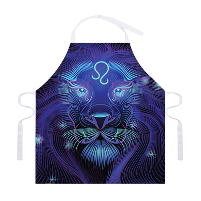 Dark Leo Zodiac Sign Print Adjustable Apron