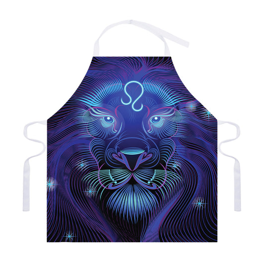 Dark Leo Zodiac Sign Print Adjustable Apron
