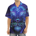 Dark Leo Zodiac Sign Print Aloha Shirt