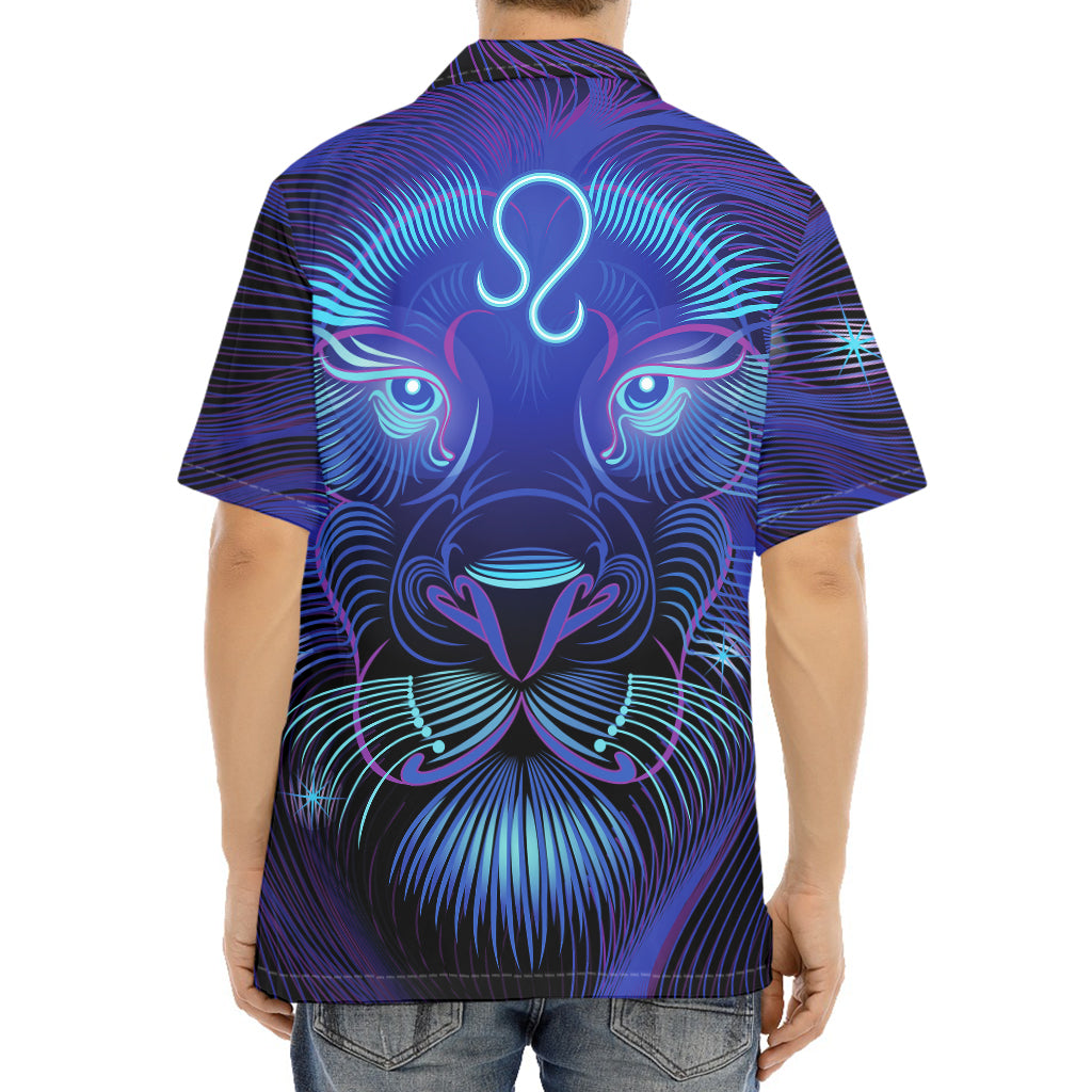 Dark Leo Zodiac Sign Print Aloha Shirt