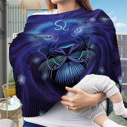 Dark Leo Zodiac Sign Print Baby Seat Cover