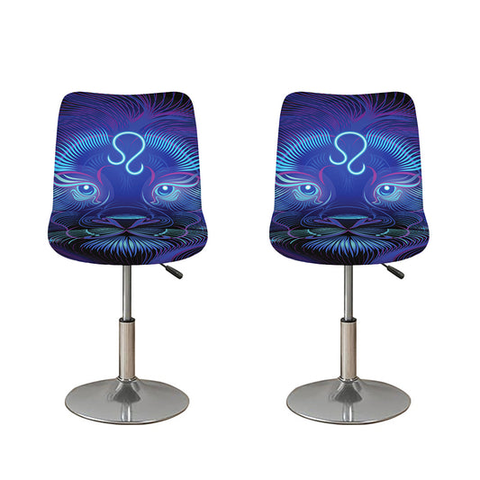 Dark Leo Zodiac Sign Print Bar Stool Covers