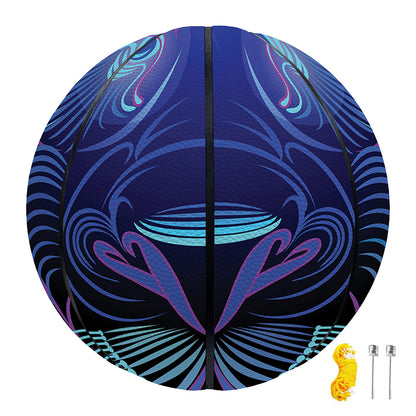 Dark Leo Zodiac Sign Print Basketball