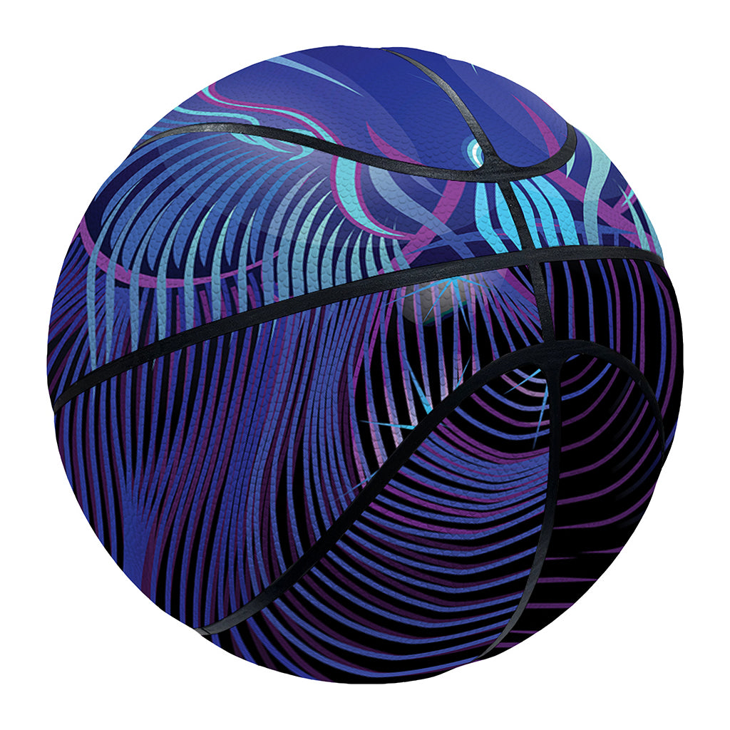 Dark Leo Zodiac Sign Print Basketball