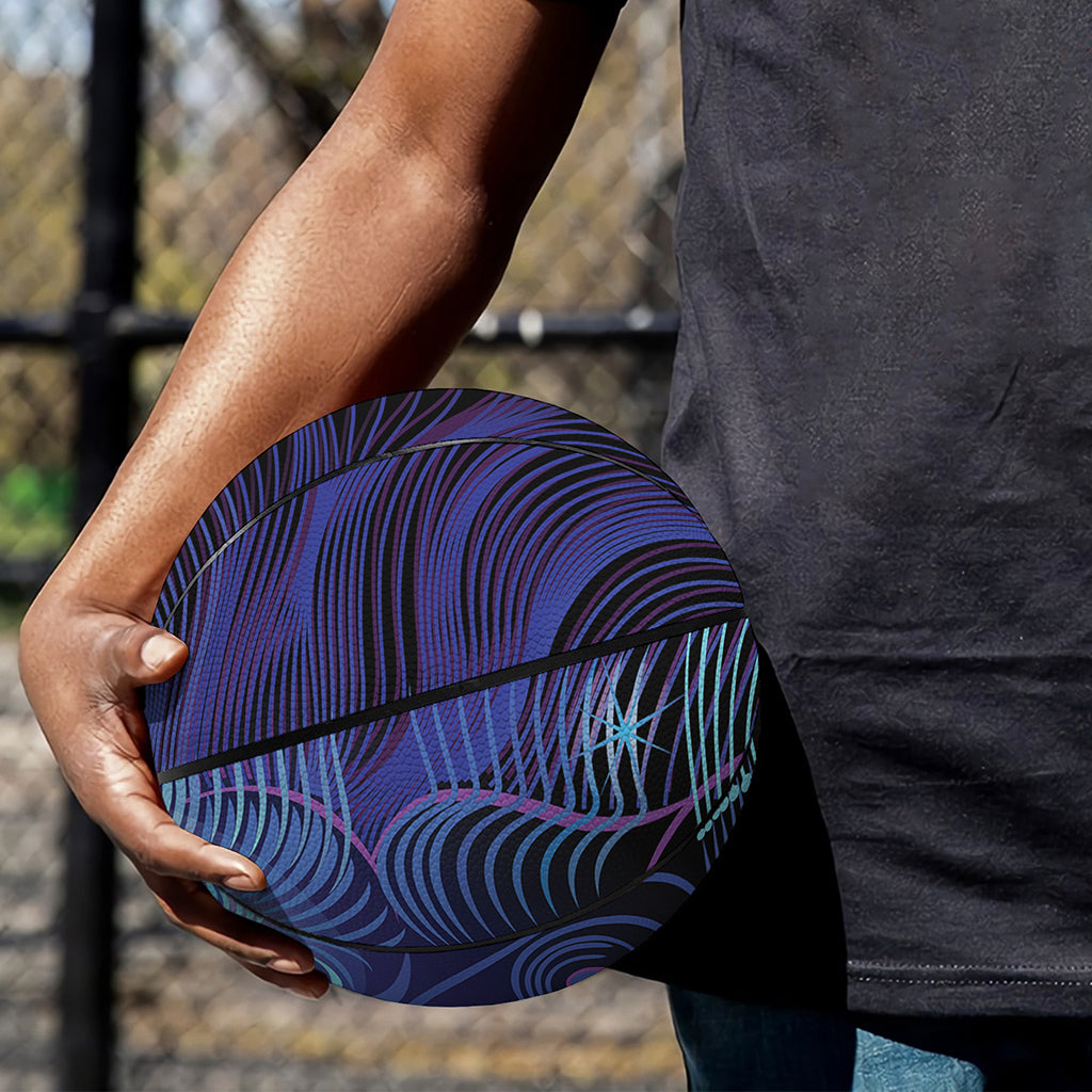 Dark Leo Zodiac Sign Print Basketball