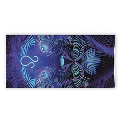 Dark Leo Zodiac Sign Print Beach Towel