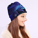 Dark Leo Zodiac Sign Print Beanie