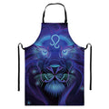 Dark Leo Zodiac Sign Print Bib Apron With Pocket
