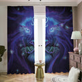 Dark Leo Zodiac Sign Print Dimout Pencil Pleat Curtains