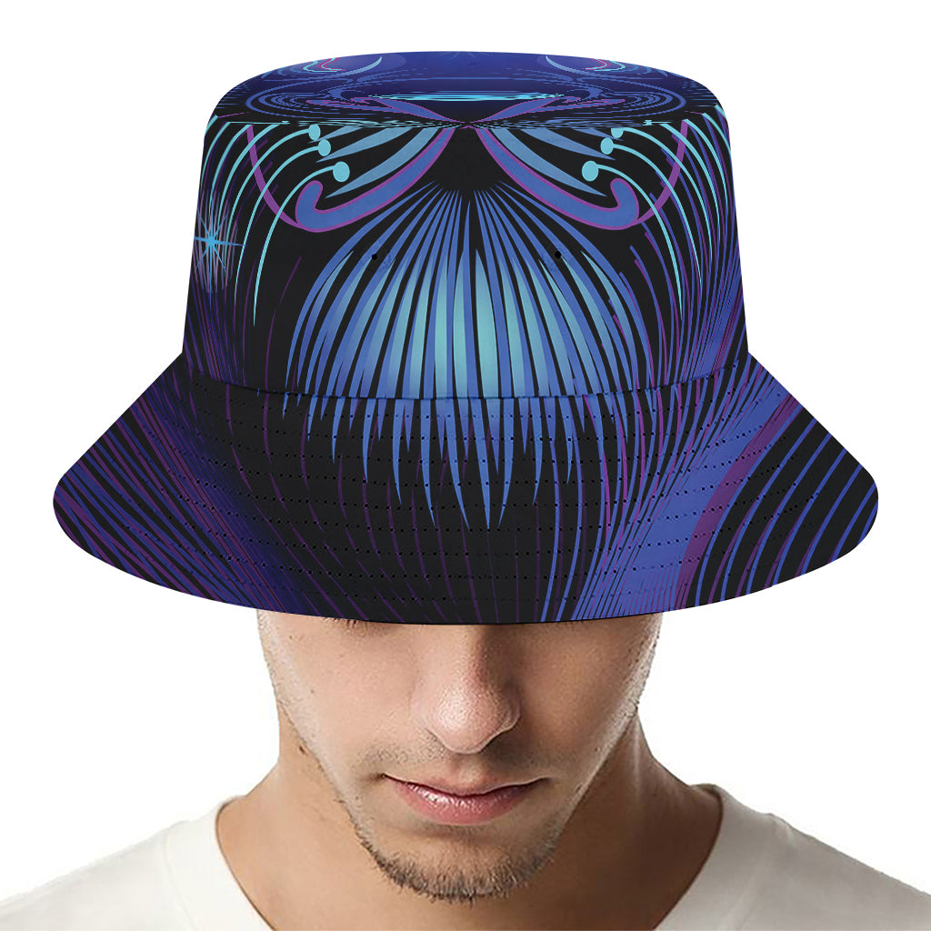 Dark Leo Zodiac Sign Print Bucket Hat