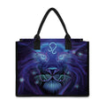Dark Leo Zodiac Sign Print Canvas Tote Bag