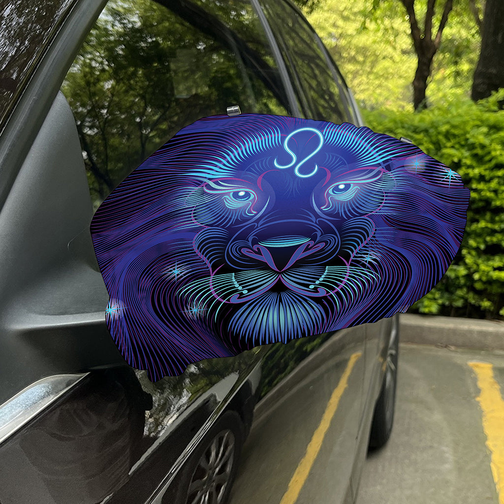 Dark Leo Zodiac Sign Print Car Side Mirror Covers