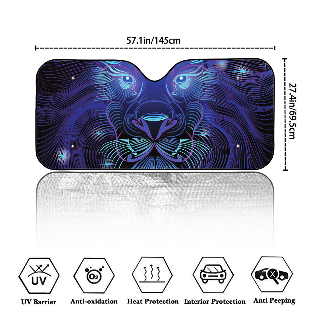 Dark Leo Zodiac Sign Print Car Windshield Sun Shade