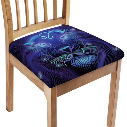 Dark Leo Zodiac Sign Print Chair Cushion Cover
