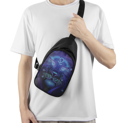 Dark Leo Zodiac Sign Print Chest Bag