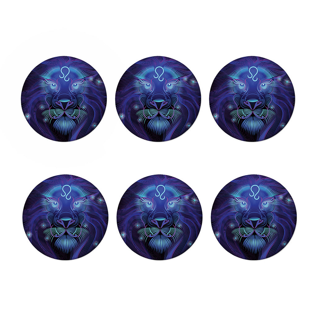 Dark Leo Zodiac Sign Print Coaster Set