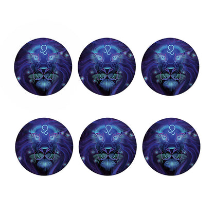 Dark Leo Zodiac Sign Print Coaster Set