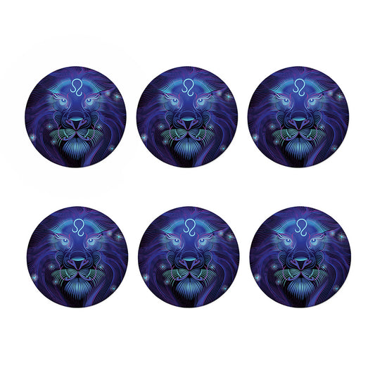 Dark Leo Zodiac Sign Print Coaster Set