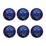 Dark Leo Zodiac Sign Print Coaster Set