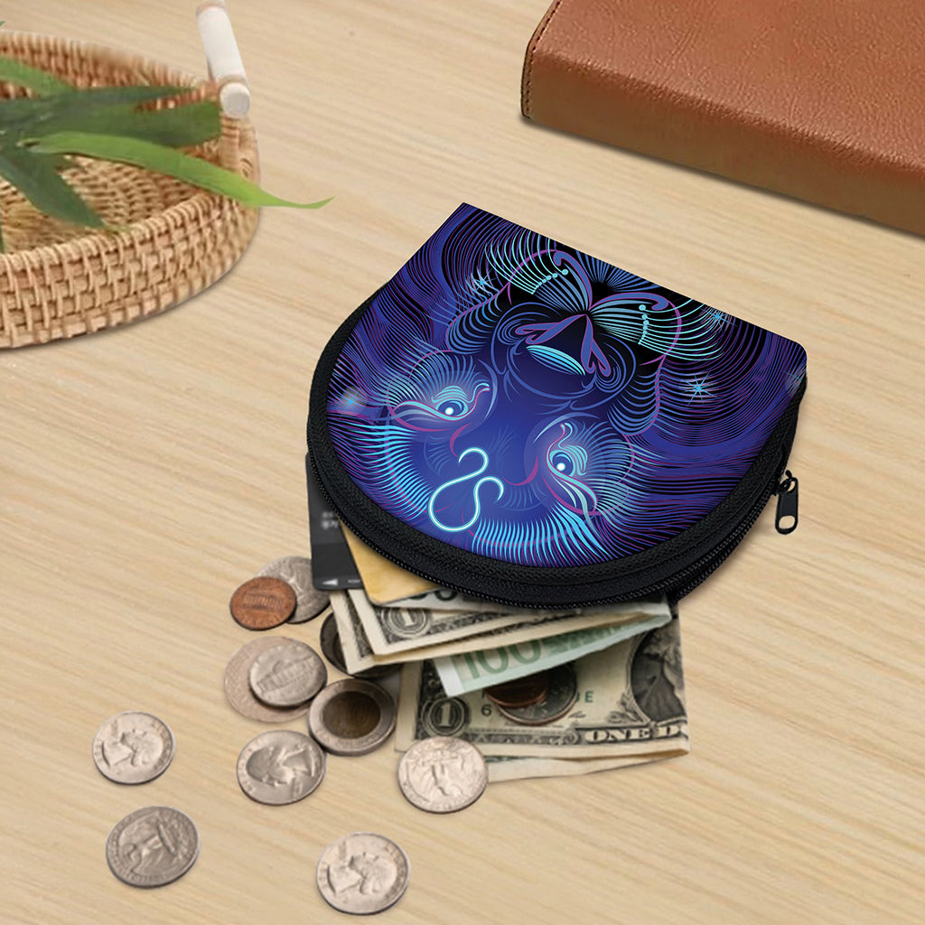 Dark Leo Zodiac Sign Print Coin Purse