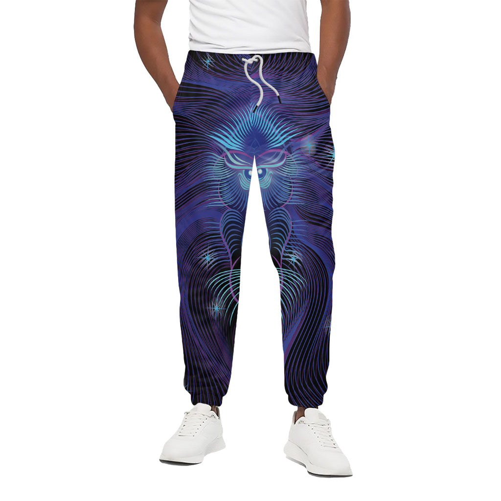 Dark Leo Zodiac Sign Print Cotton Pants
