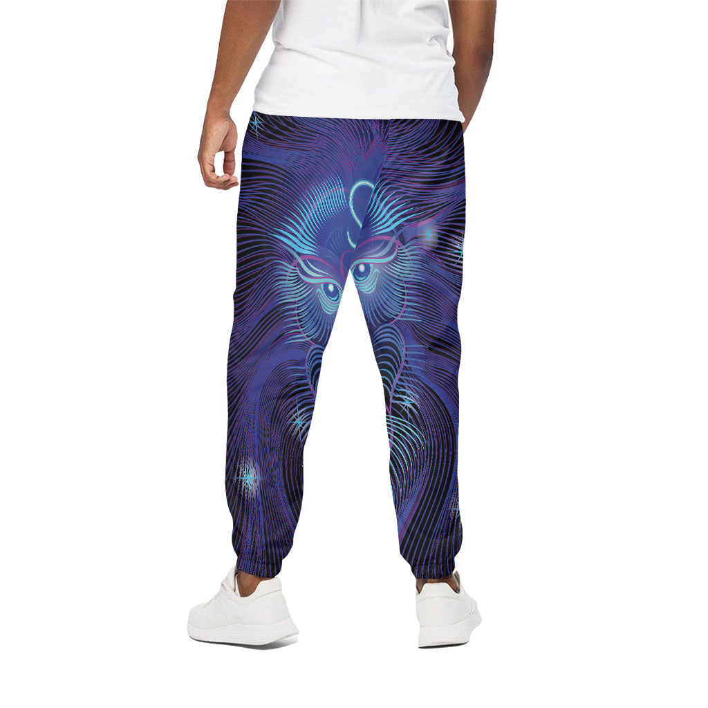 Dark Leo Zodiac Sign Print Cotton Pants