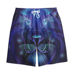 Dark Leo Zodiac Sign Print Cotton Shorts