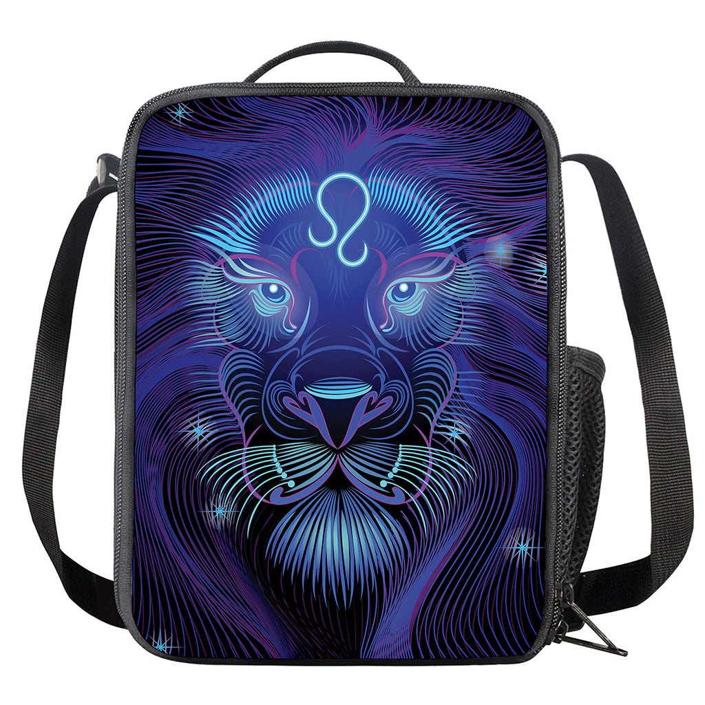 Dark Leo Zodiac Sign Print Crossbody Lunch Bag