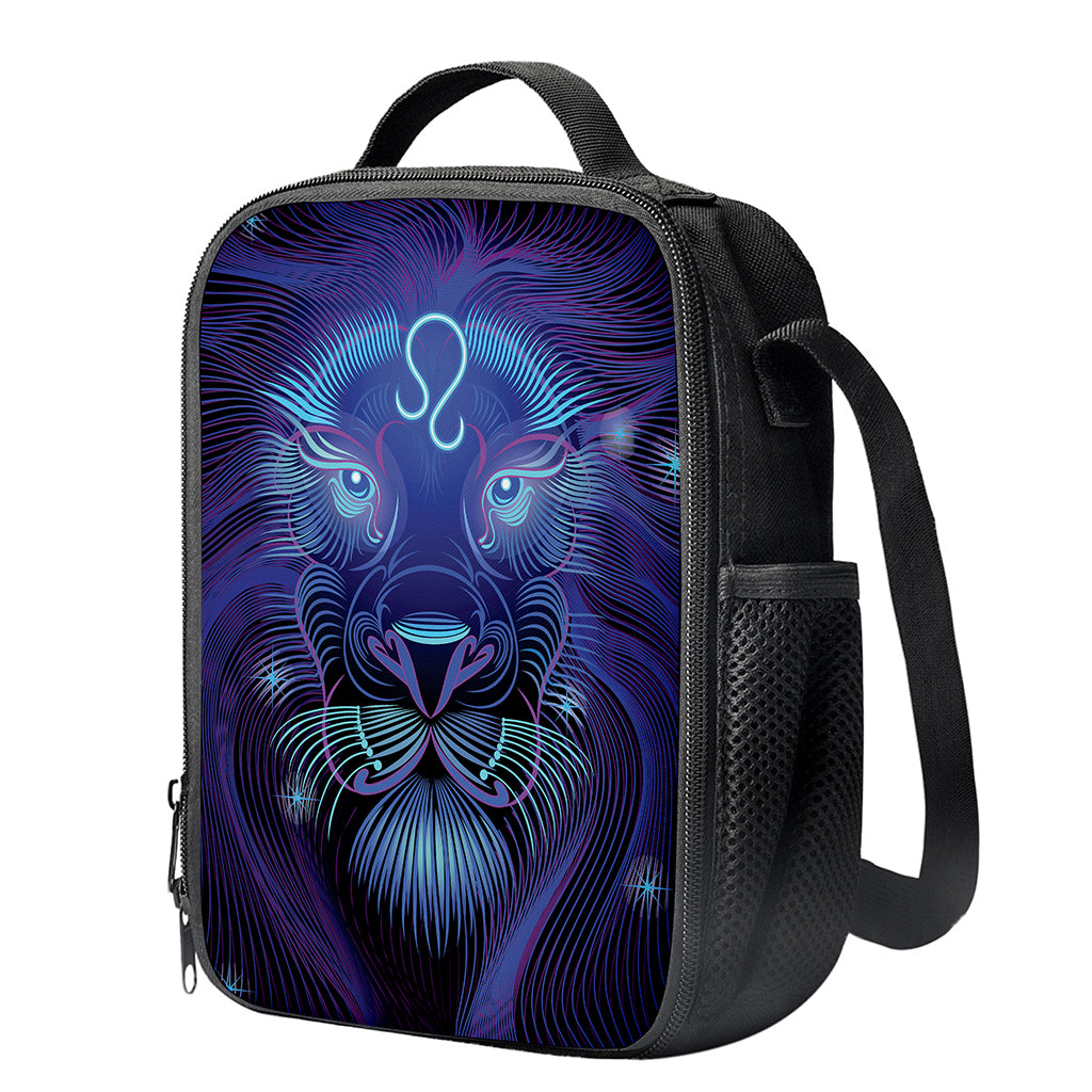 Dark Leo Zodiac Sign Print Crossbody Lunch Bag