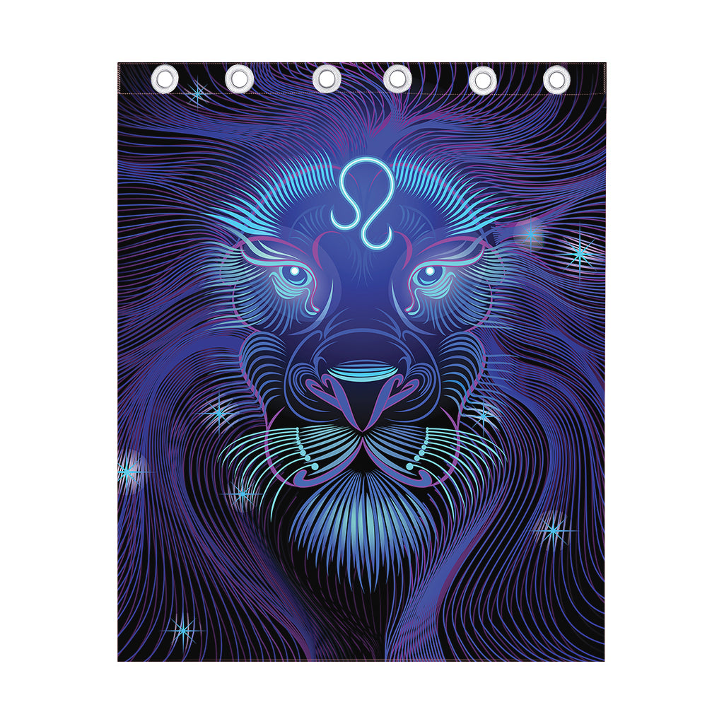 Dark Leo Zodiac Sign Print Curtain