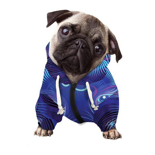 Dark Leo Zodiac Sign Print Dog Zip Up Hoodie