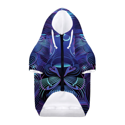 Dark Leo Zodiac Sign Print Dog Zip Up Hoodie
