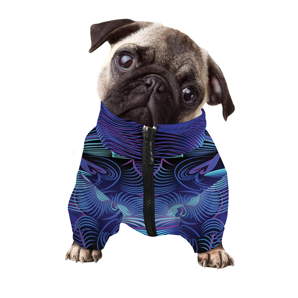 Dark Leo Zodiac Sign Print Dog Zip Up Jacket