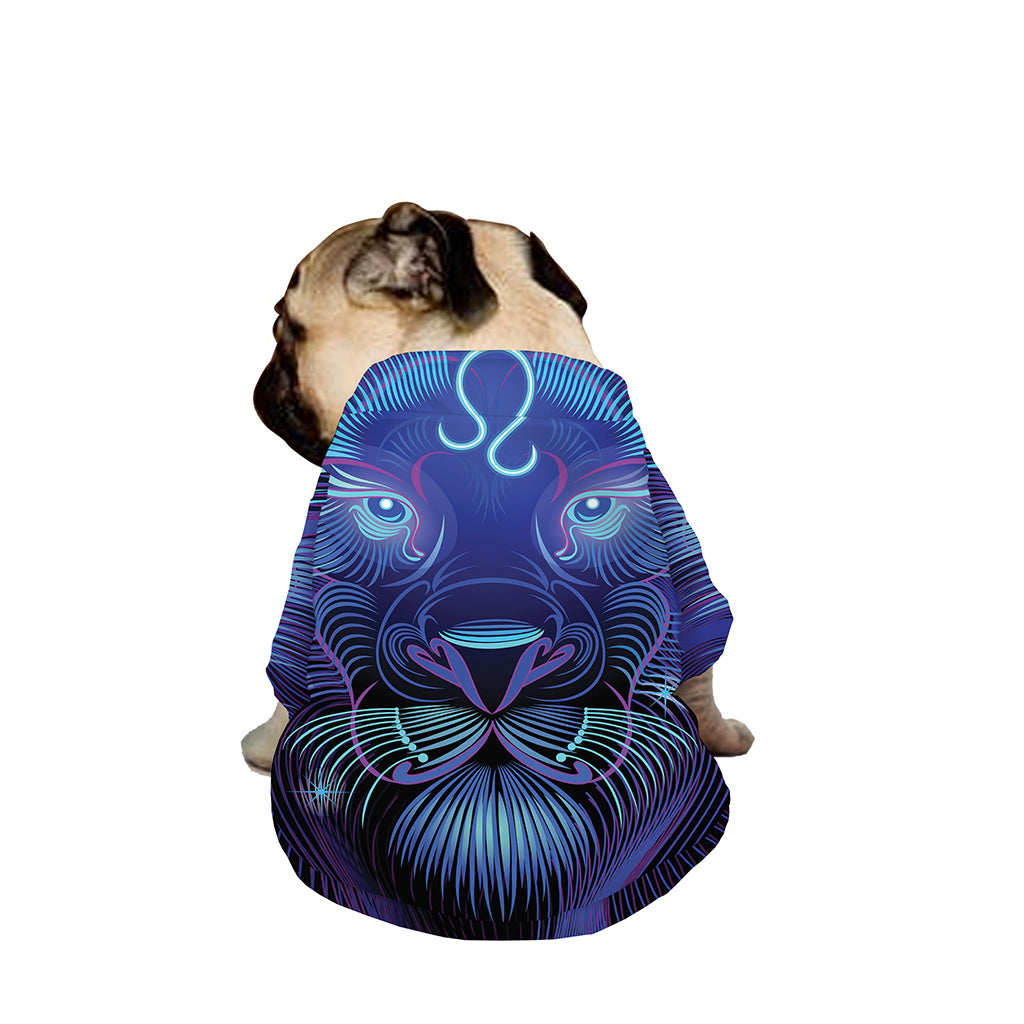 Dark Leo Zodiac Sign Print Dog Zip Up Jacket