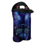Dark Leo Zodiac Sign Print Double Neoprene Wine Tote