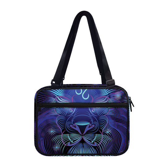 Dark Leo Zodiac Sign Print Double Strap Bible Bag