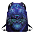 Dark Leo Zodiac Sign Print Drawstring Backpack