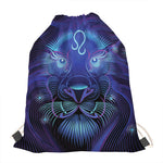 Dark Leo Zodiac Sign Print Drawstring Bag