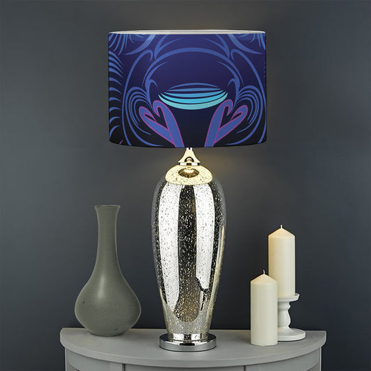 Dark Leo Zodiac Sign Print Drum Lamp Shade