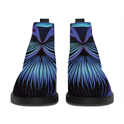 Dark Leo Zodiac Sign Print Flat Ankle Boots