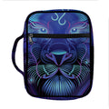 Dark Leo Zodiac Sign Print Front Pocket Bible Bag