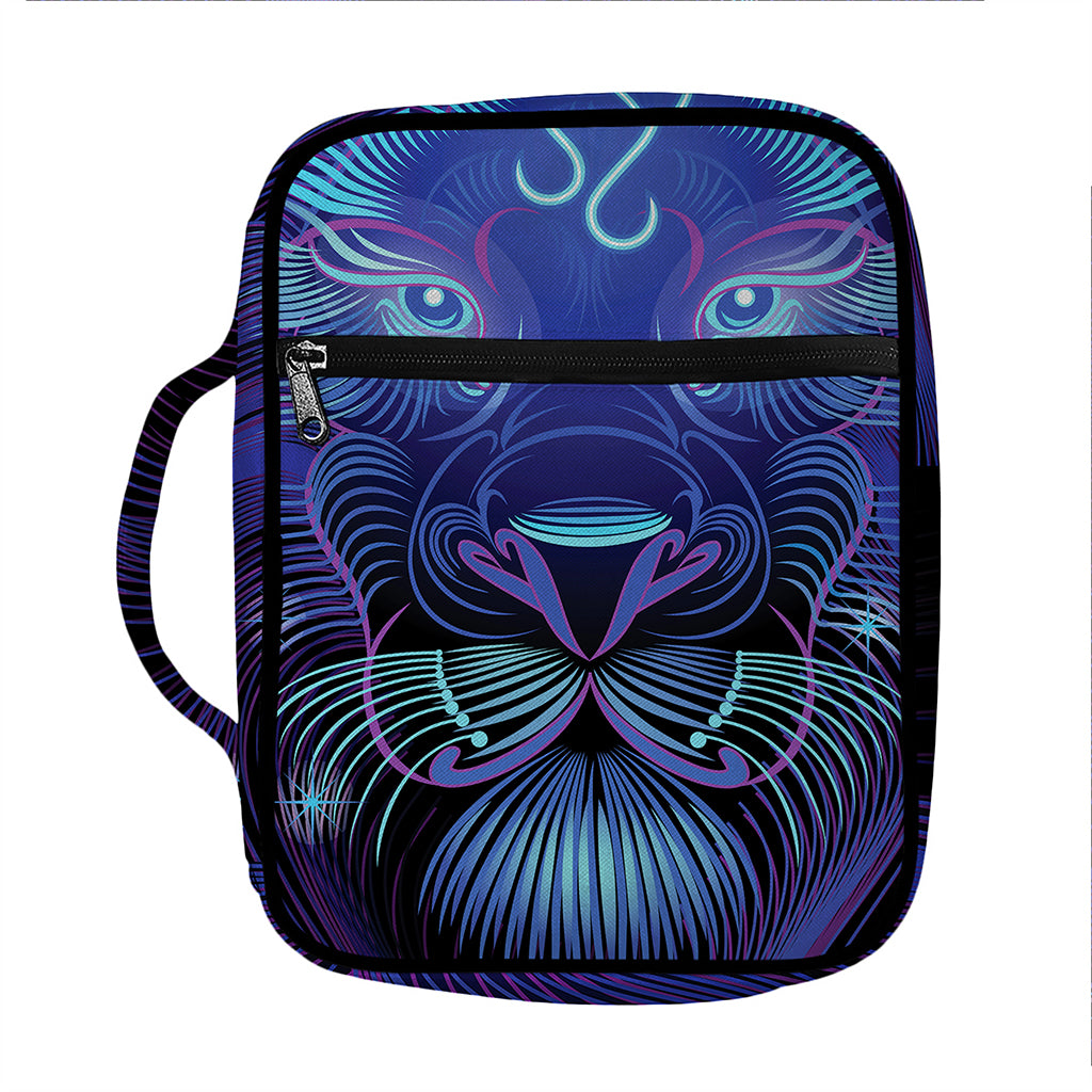 Dark Leo Zodiac Sign Print Front Pocket Bible Bag