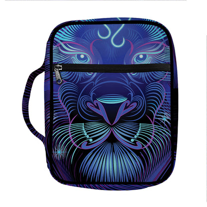 Dark Leo Zodiac Sign Print Front Pocket Bible Bag