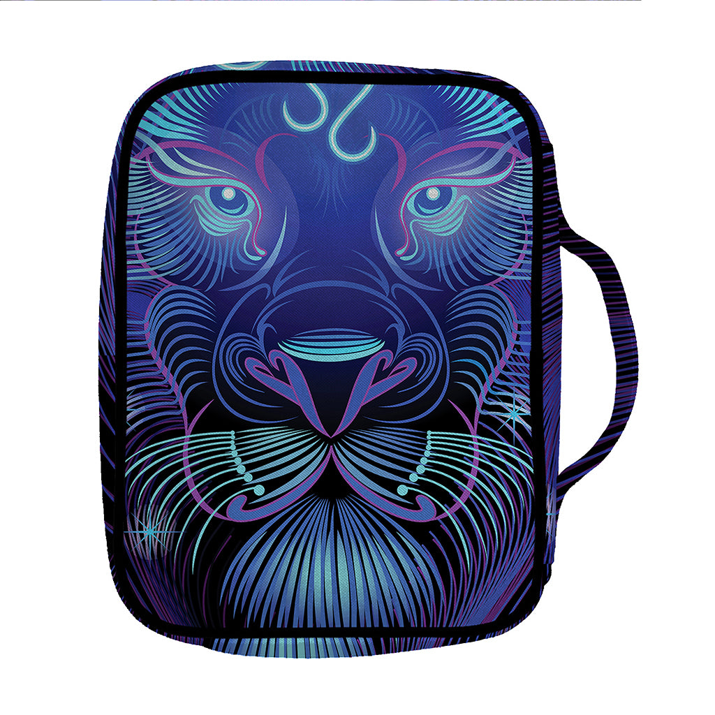 Dark Leo Zodiac Sign Print Front Pocket Bible Bag