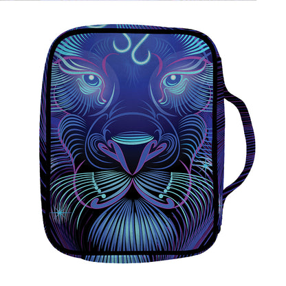 Dark Leo Zodiac Sign Print Front Pocket Bible Bag