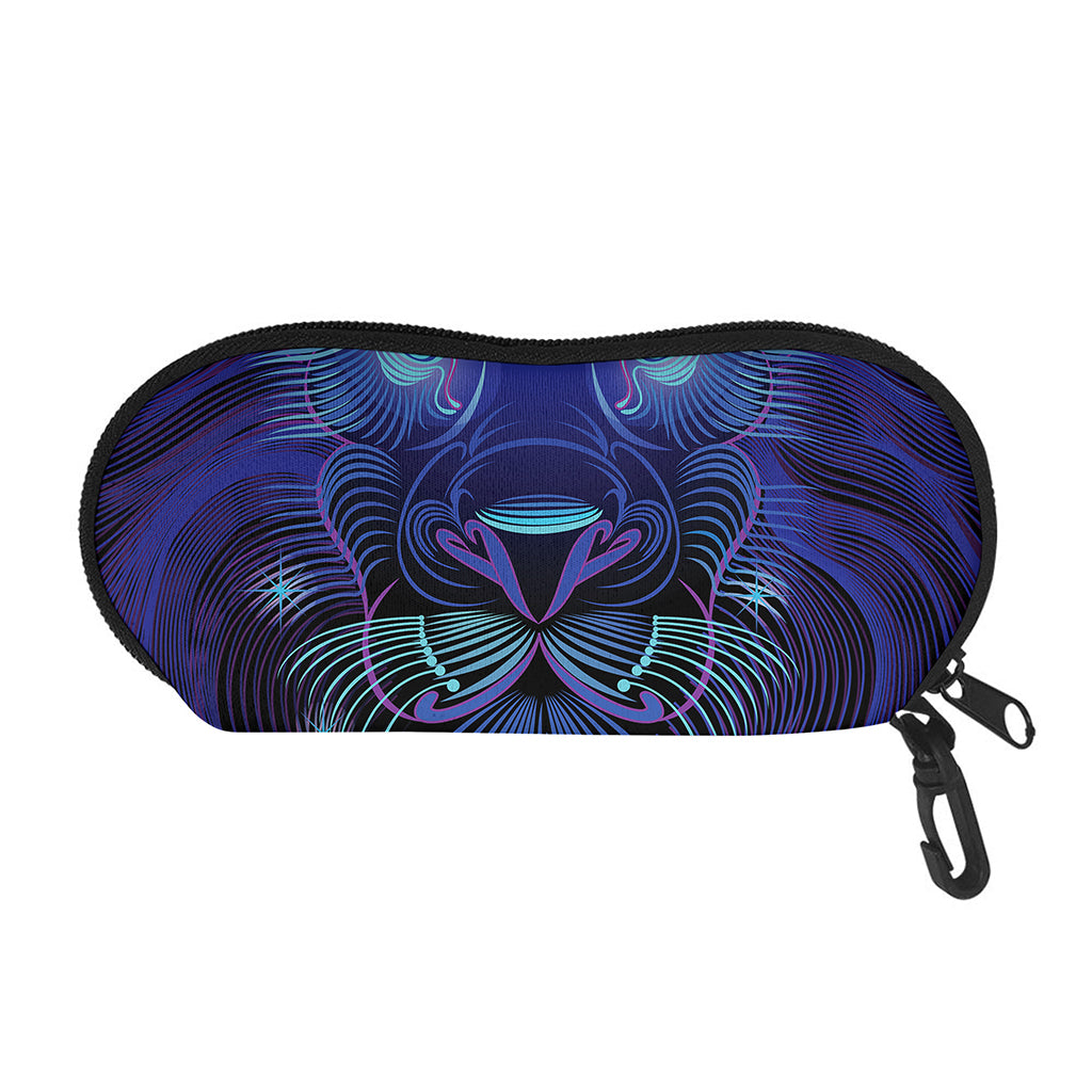 Dark Leo Zodiac Sign Print Glasses Case