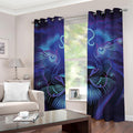 Dark Leo Zodiac Sign Print Grommet Curtains