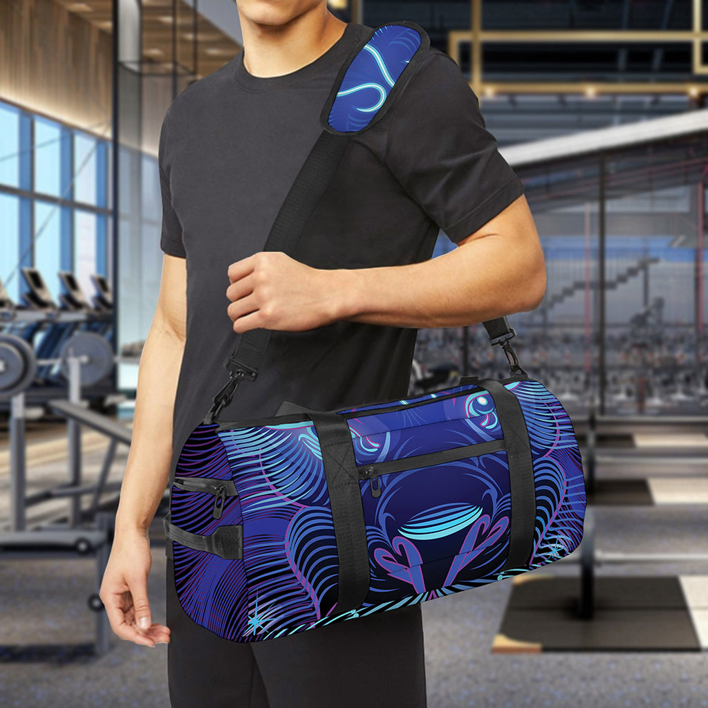 Dark Leo Zodiac Sign Print Gym Bag