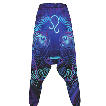 Dark Leo Zodiac Sign Print Hammer Pants