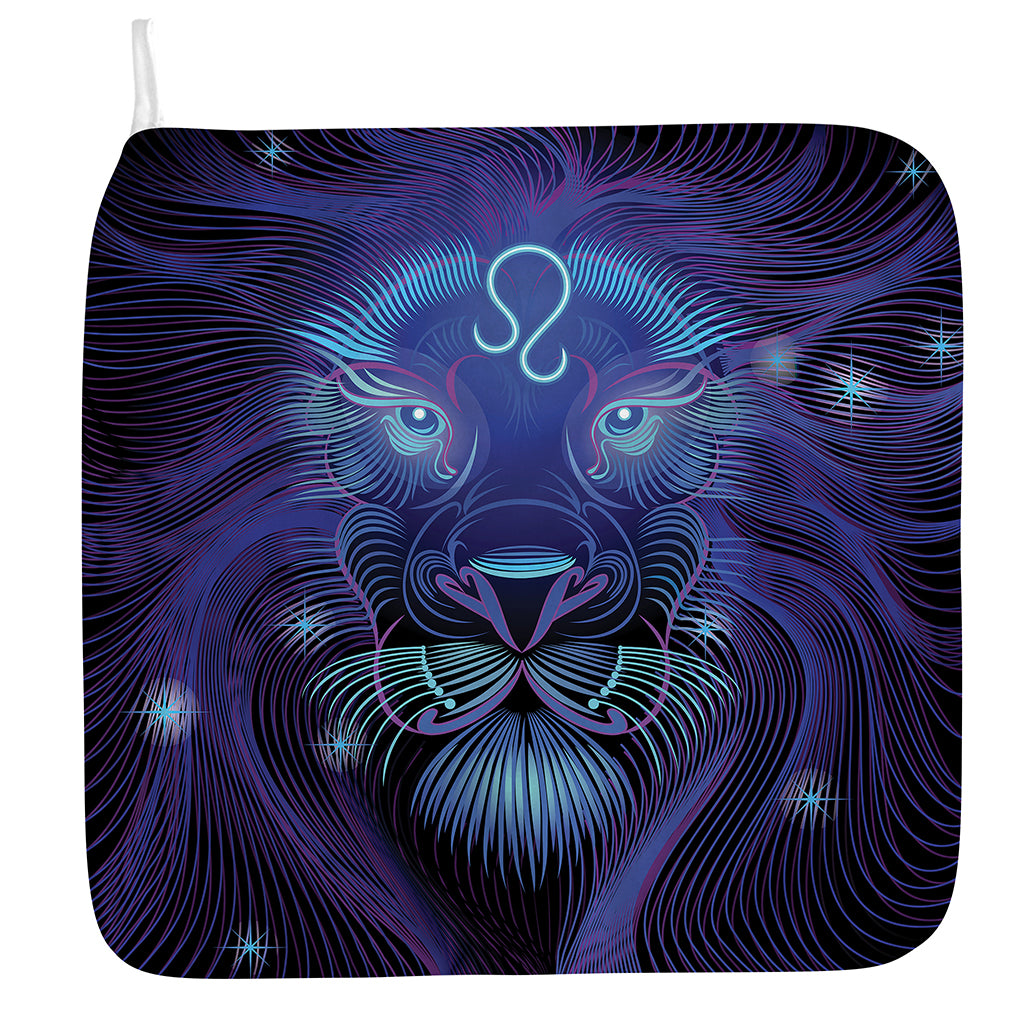 Dark Leo Zodiac Sign Print Hand Towel